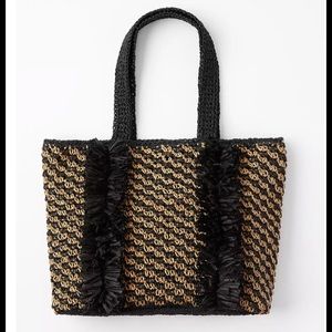 NWT LOFT Fringed Straw Tote Bag - Beach‎ Bag